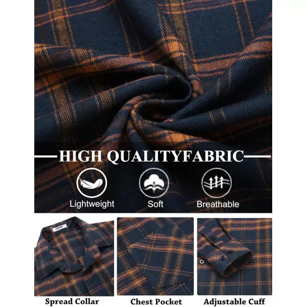 COOFANDY Men's Flannel Shirts Long Sleeve Button Down Plaid Shirt Lightweight Shirt Jacket