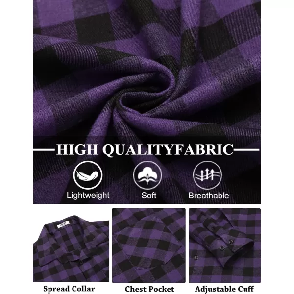 COOFANDY Men's Flannel Shirts Long Sleeve Button Down Plaid Shirt Lightweight Shirt Jacket