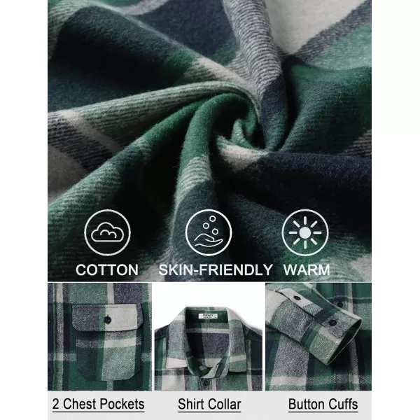 COOFANDY Mens Flannel Shirts Long Sleeve Plaid Shirt Jacket Button Down Shirt with Pockets