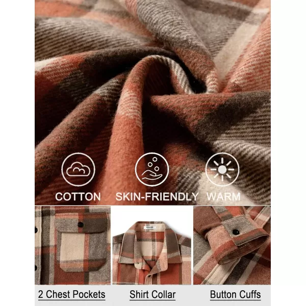 COOFANDY Mens Flannel Shirts Long Sleeve Plaid Shirt Jacket Button Down Shirt with Pockets