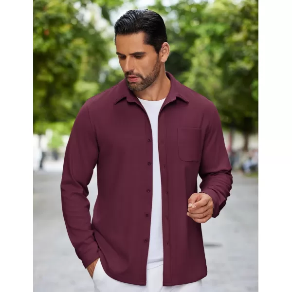 COOFANDY Mens Long Sleeve Button Down Shirts Casual Thermal Shirts Lightweight Shacket Jacket