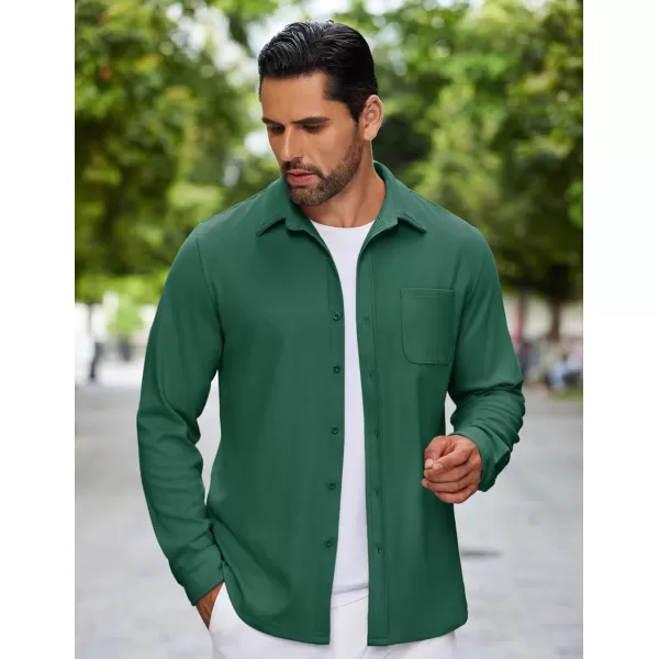 COOFANDY Mens Long Sleeve Button Down Shirts Casual Thermal Shirts Lightweight Shacket Jacket