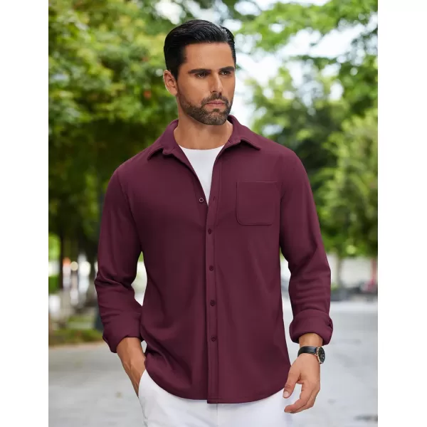 COOFANDY Mens Long Sleeve Button Down Shirts Casual Thermal Shirts Lightweight Shacket Jacket