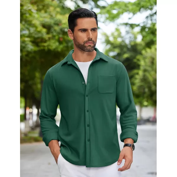 COOFANDY Mens Long Sleeve Button Down Shirts Casual Thermal Shirts Lightweight Shacket Jacket