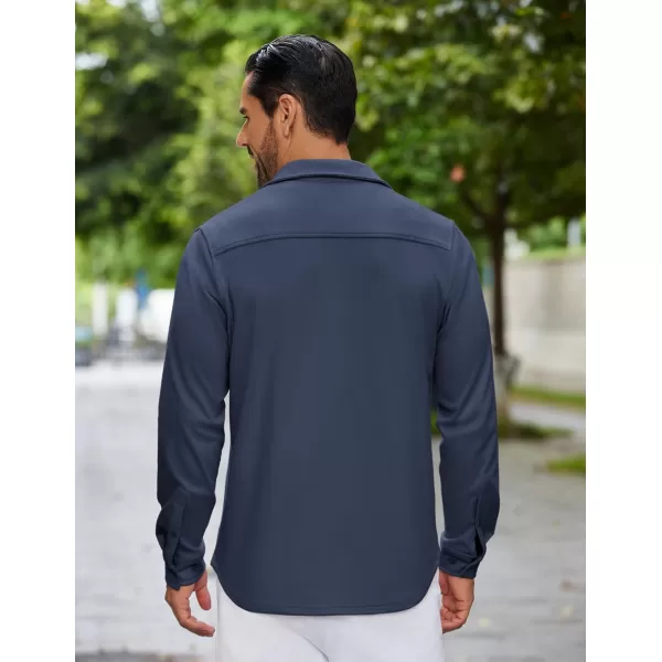 COOFANDY Mens Long Sleeve Button Down Shirts Casual Thermal Shirts Lightweight Shacket Jacket