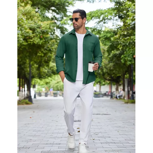 COOFANDY Mens Long Sleeve Button Down Shirts Casual Thermal Shirts Lightweight Shacket Jacket