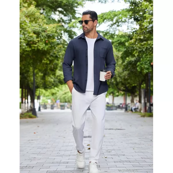 COOFANDY Mens Long Sleeve Button Down Shirts Casual Thermal Shirts Lightweight Shacket Jacket