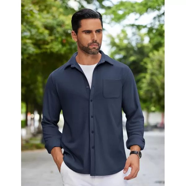 COOFANDY Mens Long Sleeve Button Down Shirts Casual Thermal Shirts Lightweight Shacket Jacket