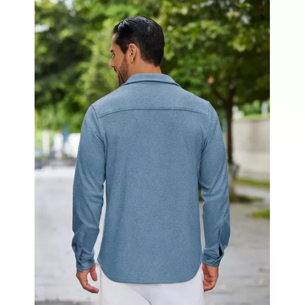 COOFANDY Mens Long Sleeve Button Down Shirts Casual Thermal Shirts Lightweight Shacket Jacket