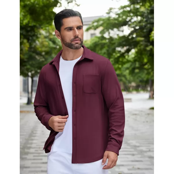 COOFANDY Mens Long Sleeve Button Down Shirts Casual Thermal Shirts Lightweight Shacket Jacket