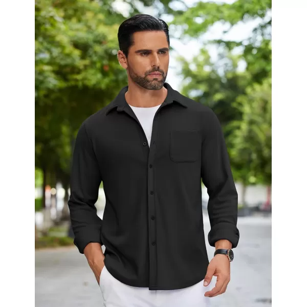 COOFANDY Mens Long Sleeve Button Down Shirts Casual Thermal Shirts Lightweight Shacket Jacket