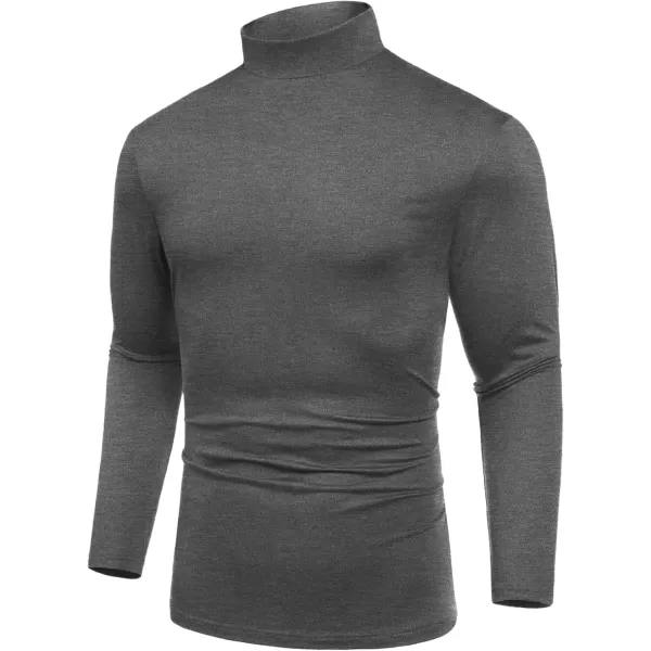 COOFANDY Mens Mock Turtleneck T-Shirts Long Sleeve Solid Color Tees Shirts Basic Casual Slim Fit Pullover T Shirts