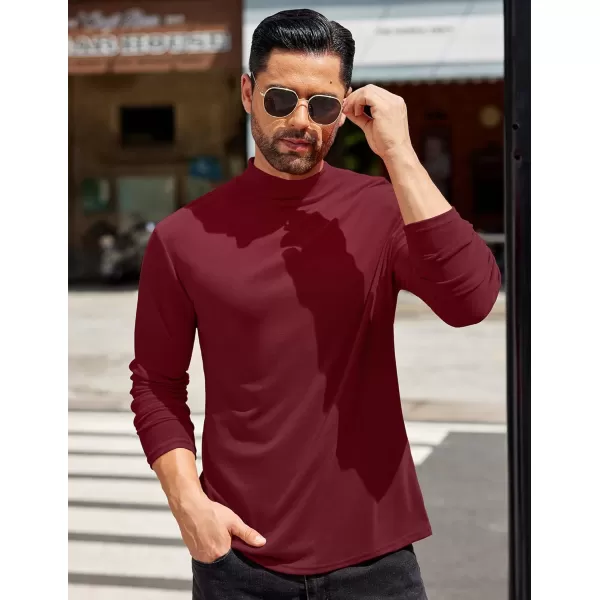 COOFANDY Mens Mock Turtleneck T-Shirts Long Sleeve Solid Color Tees Shirts Basic Casual Slim Fit Pullover T Shirts