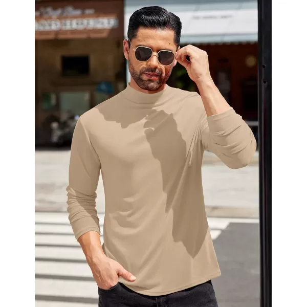 COOFANDY Mens Mock Turtleneck T-Shirts Long Sleeve Solid Color Tees Shirts Basic Casual Slim Fit Pullover T Shirts