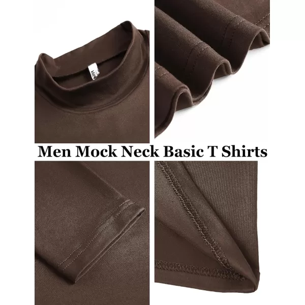 COOFANDY Mens Mock Turtleneck T-Shirts Long Sleeve Solid Color Tees Shirts Basic Casual Slim Fit Pullover T Shirts