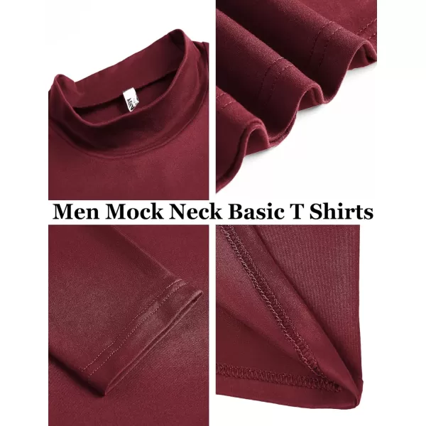 COOFANDY Mens Mock Turtleneck T-Shirts Long Sleeve Solid Color Tees Shirts Basic Casual Slim Fit Pullover T Shirts