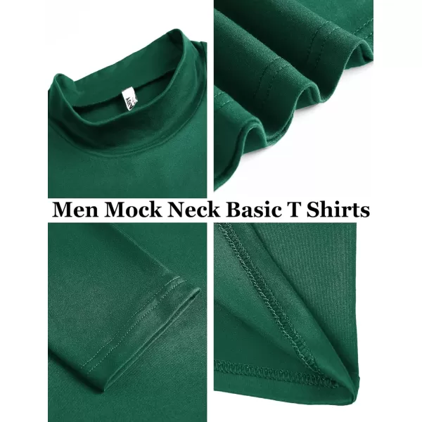 COOFANDY Mens Mock Turtleneck T-Shirts Long Sleeve Solid Color Tees Shirts Basic Casual Slim Fit Pullover T Shirts
