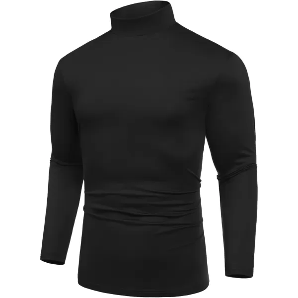 COOFANDY Mens Mock Turtleneck T-Shirts Long Sleeve Solid Color Tees Shirts Basic Casual Slim Fit Pullover T Shirts