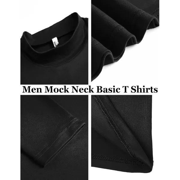 COOFANDY Mens Mock Turtleneck T-Shirts Long Sleeve Solid Color Tees Shirts Basic Casual Slim Fit Pullover T Shirts