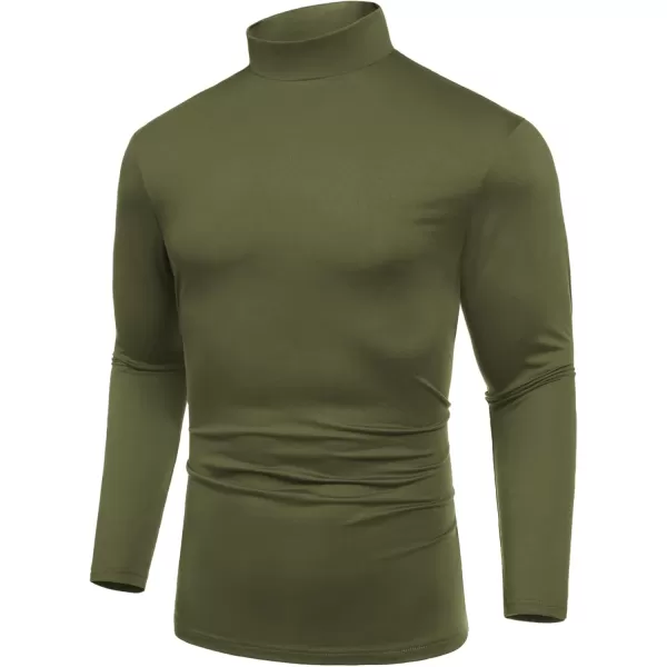 COOFANDY Mens Mock Turtleneck T-Shirts Long Sleeve Solid Color Tees Shirts Basic Casual Slim Fit Pullover T Shirts