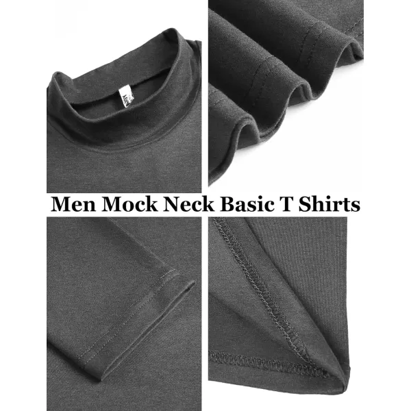COOFANDY Mens Mock Turtleneck T-Shirts Long Sleeve Solid Color Tees Shirts Basic Casual Slim Fit Pullover T Shirts