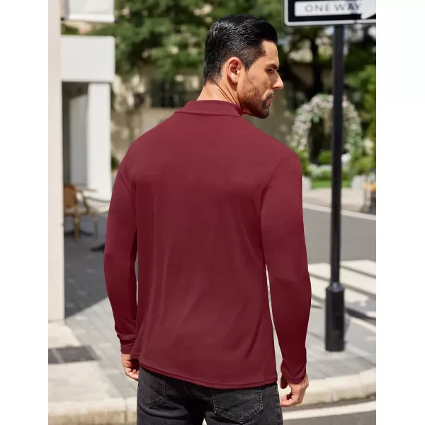 COOFANDY Mens Mock Turtleneck T-Shirts Long Sleeve Solid Color Tees Shirts Basic Casual Slim Fit Pullover T Shirts