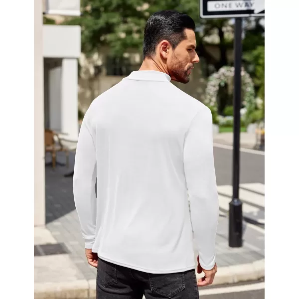 COOFANDY Mens Mock Turtleneck T-Shirts Long Sleeve Solid Color Tees Shirts Basic Casual Slim Fit Pullover T Shirts
