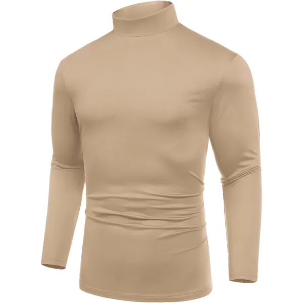 COOFANDY Mens Mock Turtleneck T-Shirts Long Sleeve Solid Color Tees Shirts Basic Casual Slim Fit Pullover T Shirts