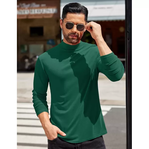 COOFANDY Mens Mock Turtleneck T-Shirts Long Sleeve Solid Color Tees Shirts Basic Casual Slim Fit Pullover T Shirts