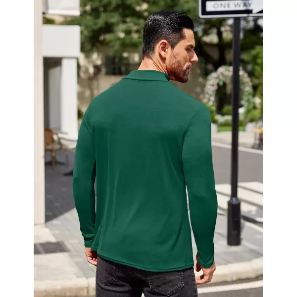 COOFANDY Mens Mock Turtleneck T-Shirts Long Sleeve Solid Color Tees Shirts Basic Casual Slim Fit Pullover T Shirts