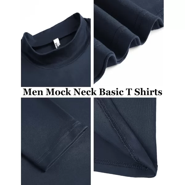 COOFANDY Mens Mock Turtleneck T-Shirts Long Sleeve Solid Color Tees Shirts Basic Casual Slim Fit Pullover T Shirts