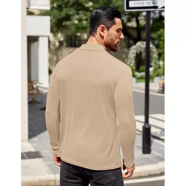 COOFANDY Mens Mock Turtleneck T-Shirts Long Sleeve Solid Color Tees Shirts Basic Casual Slim Fit Pullover T Shirts