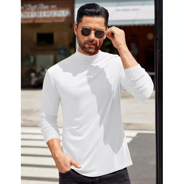 COOFANDY Mens Mock Turtleneck T-Shirts Long Sleeve Solid Color Tees Shirts Basic Casual Slim Fit Pullover T Shirts