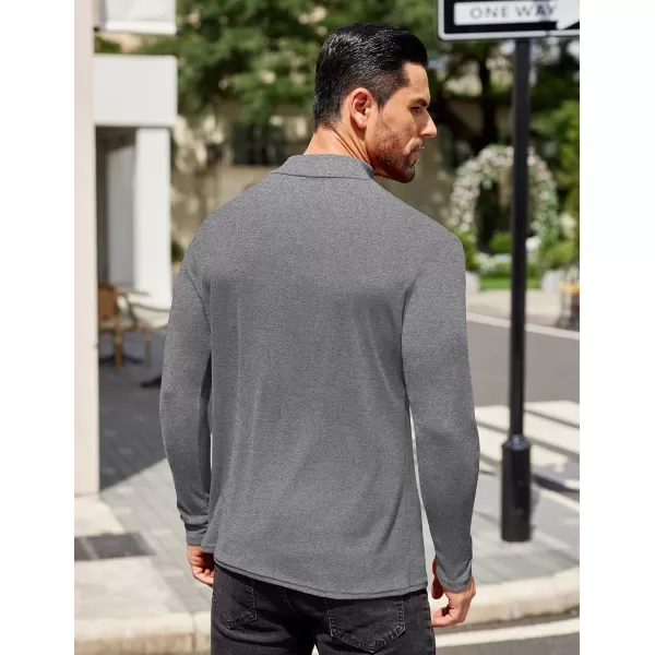 COOFANDY Mens Mock Turtleneck T-Shirts Long Sleeve Solid Color Tees Shirts Basic Casual Slim Fit Pullover T Shirts