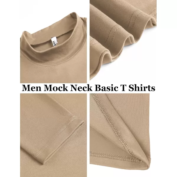 COOFANDY Mens Mock Turtleneck T-Shirts Long Sleeve Solid Color Tees Shirts Basic Casual Slim Fit Pullover T Shirts