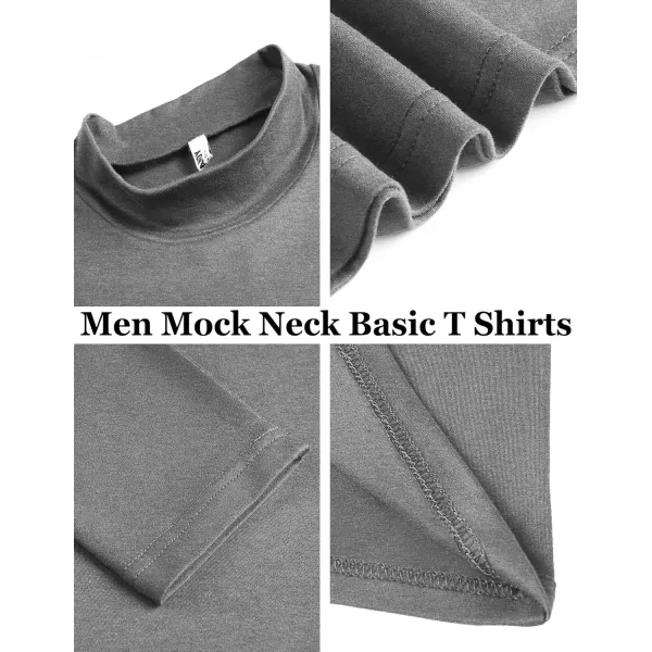 COOFANDY Mens Mock Turtleneck T-Shirts Long Sleeve Solid Color Tees Shirts Basic Casual Slim Fit Pullover T Shirts