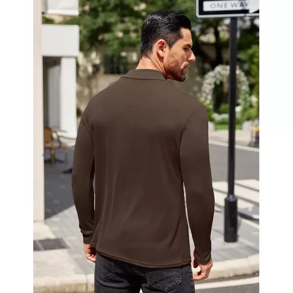 COOFANDY Mens Mock Turtleneck T-Shirts Long Sleeve Solid Color Tees Shirts Basic Casual Slim Fit Pullover T Shirts