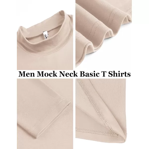 COOFANDY Mens Mock Turtleneck T-Shirts Long Sleeve Solid Color Tees Shirts Basic Casual Slim Fit Pullover T Shirts
