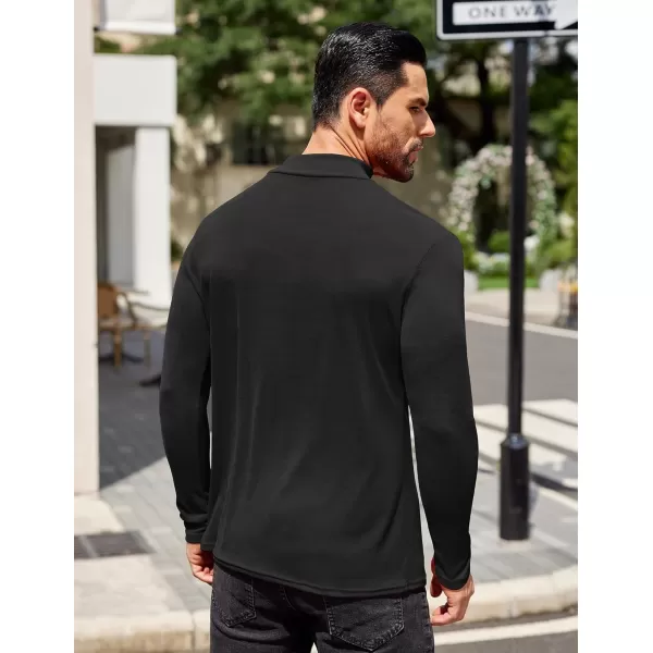 COOFANDY Mens Mock Turtleneck T-Shirts Long Sleeve Solid Color Tees Shirts Basic Casual Slim Fit Pullover T Shirts