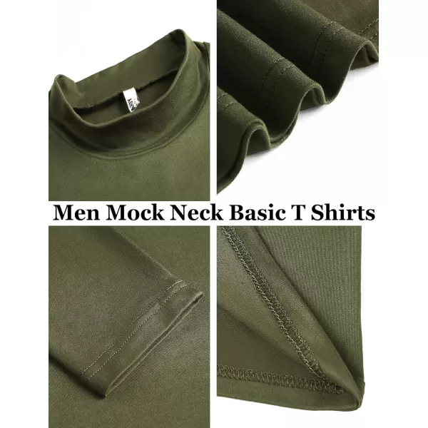 COOFANDY Mens Mock Turtleneck T-Shirts Long Sleeve Solid Color Tees Shirts Basic Casual Slim Fit Pullover T Shirts