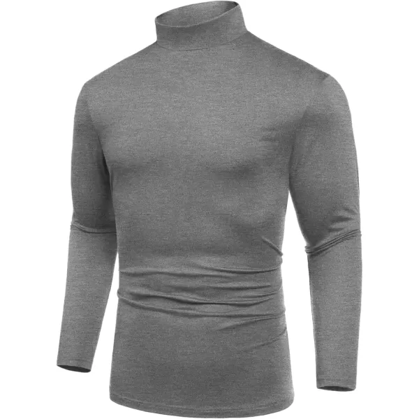 COOFANDY Mens Mock Turtleneck T-Shirts Long Sleeve Solid Color Tees Shirts Basic Casual Slim Fit Pullover T Shirts