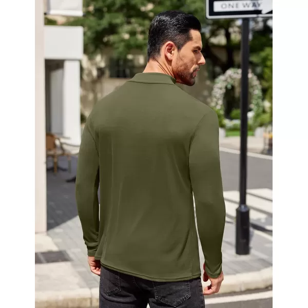 COOFANDY Mens Mock Turtleneck T-Shirts Long Sleeve Solid Color Tees Shirts Basic Casual Slim Fit Pullover T Shirts