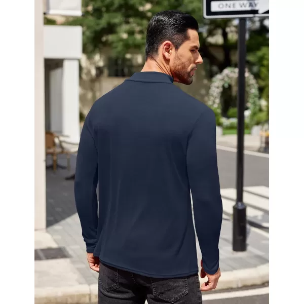 COOFANDY Mens Mock Turtleneck T-Shirts Long Sleeve Solid Color Tees Shirts Basic Casual Slim Fit Pullover T Shirts