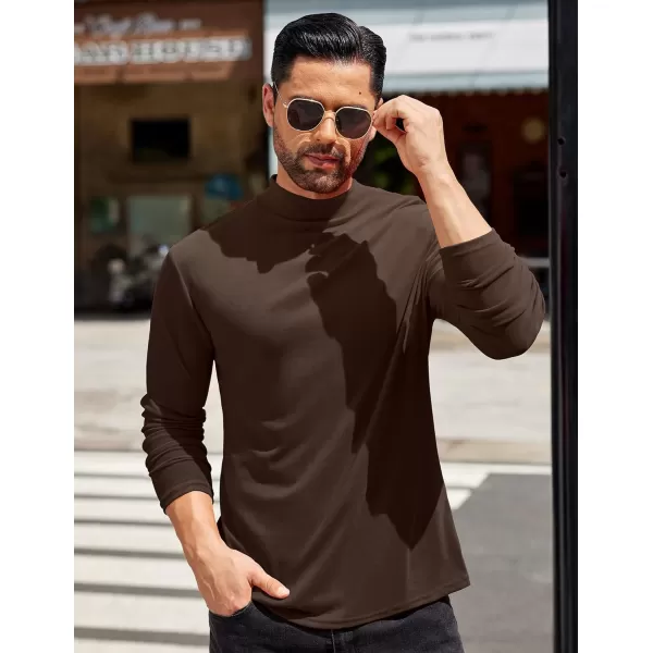 COOFANDY Mens Mock Turtleneck T-Shirts Long Sleeve Solid Color Tees Shirts Basic Casual Slim Fit Pullover T Shirts