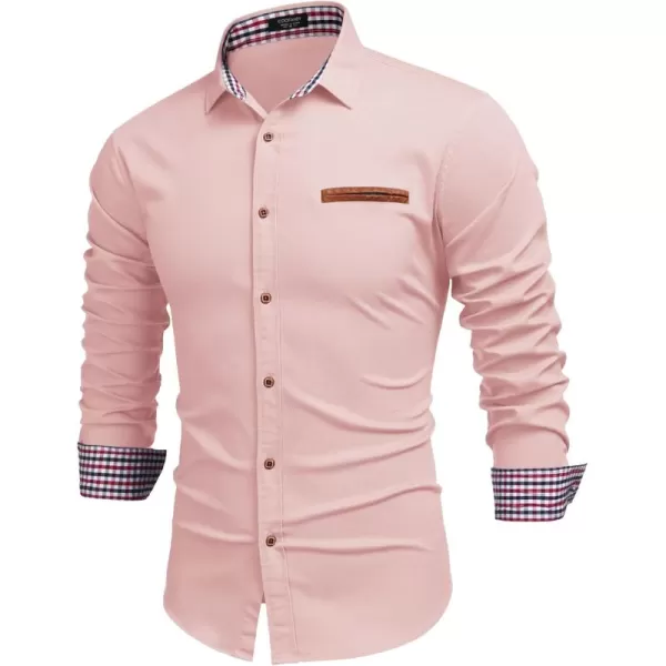 COOFANDY Men's Casual Dress Shirt Button Down Shirts Long-Sleeve Plaid Collar Denim Work Shirt
