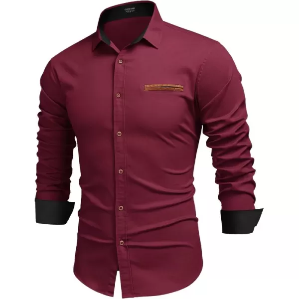 COOFANDY Men's Casual Dress Shirt Button Down Shirts Long-Sleeve Plaid Collar Denim Work Shirt