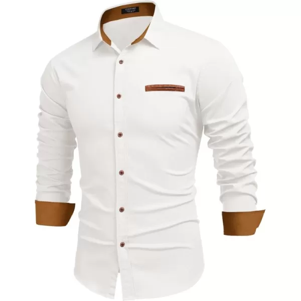 COOFANDY Men's Casual Dress Shirt Button Down Shirts Long-Sleeve Plaid Collar Denim Work Shirt