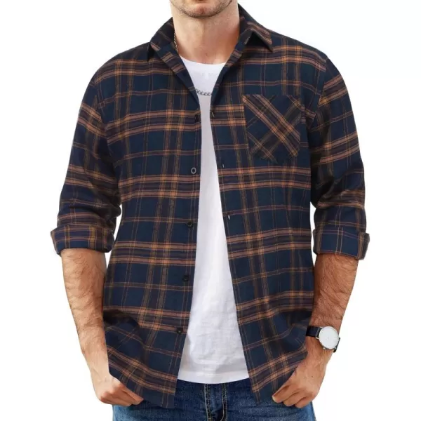 COOFANDY Men's Flannel Shirts Long Sleeve Button Down Plaid Shirt Lightweight Shirt Jacket