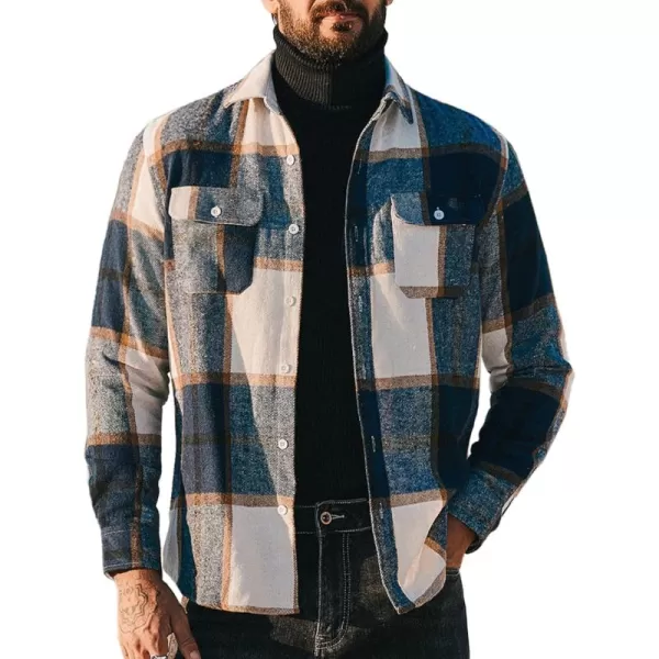 COOFANDY Mens Flannel Shirts Long Sleeve Plaid Shirt Jacket Button Down Shirt with Pockets