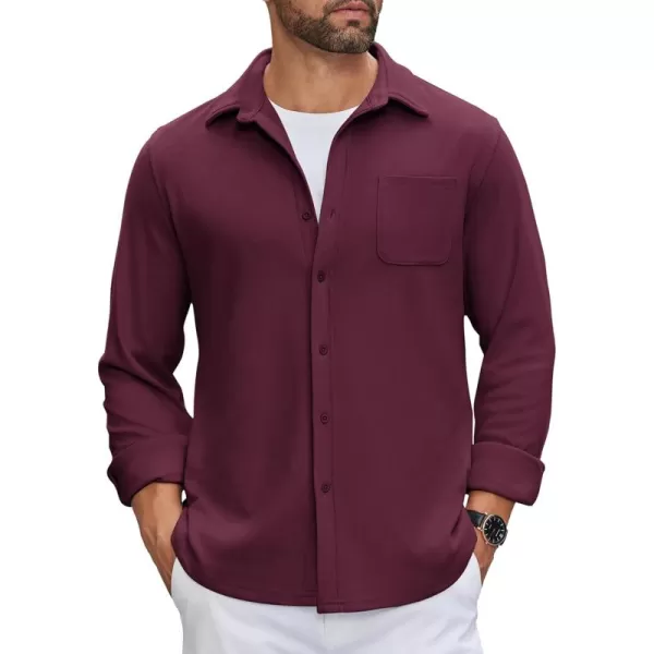 COOFANDY Mens Long Sleeve Button Down Shirts Casual Thermal Shirts Lightweight Shacket Jacket